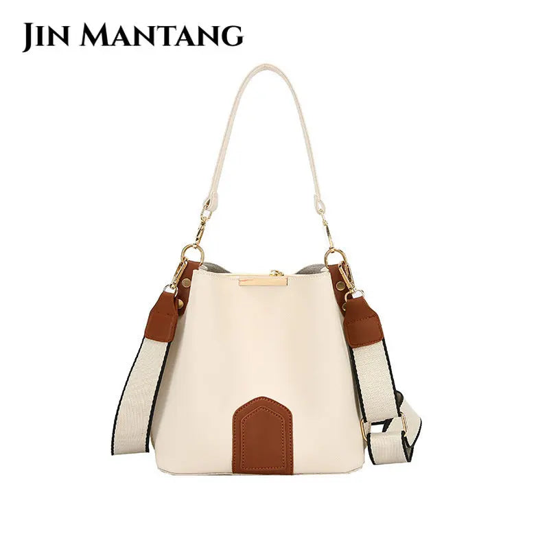 Women Messenger Bucket Bag Retro Handbag