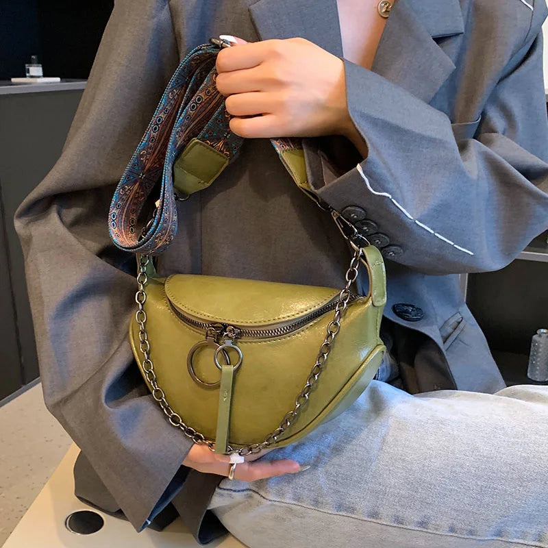 Women Waist Bag Retro Female Pu Leather Fanny Pack Chest Bags Belt Bag
