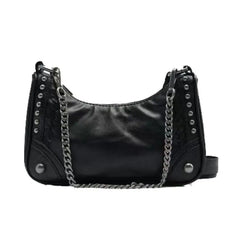 Women's Button Nail Shoulder Bag Rock Chain Crossbody Bag