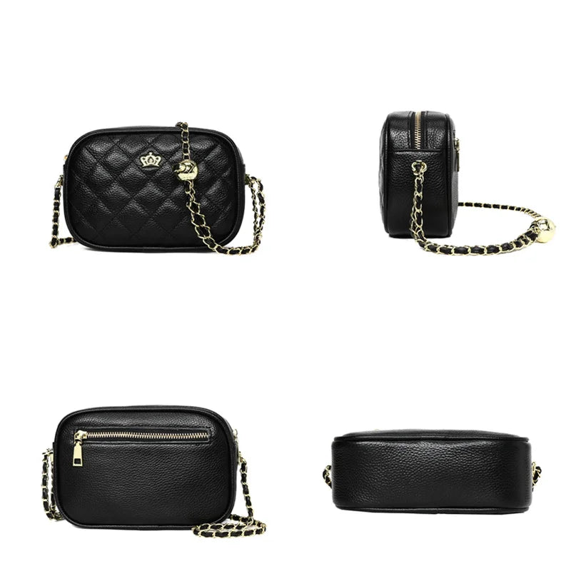 Designer Leather Shoulder Bag Chain Messenger High-end Ladies Purse Handbag