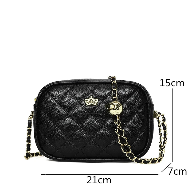Designer Leather Shoulder Bag Chain Messenger High-end Ladies Purse Handbag
