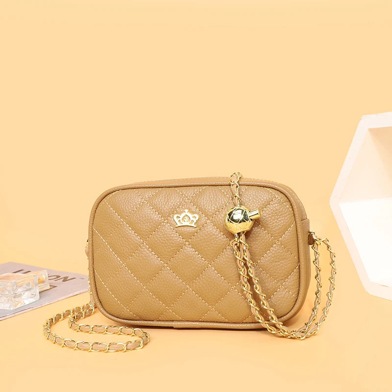 Designer Leather Shoulder Bag Chain Messenger High-end Ladies Purse Handbag