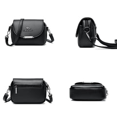 Women's High Split Leather Flap Crossbody Shoulder Bag