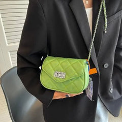 Leather Chain Crossbody Bag for Women Ladies Shoulder Side Tote