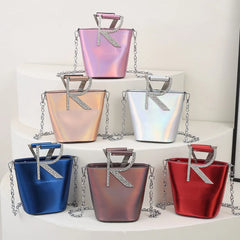 Small Bucket Handbag Pu Leather Tote Crossbody Bag