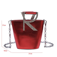 Small Bucket Handbag Pu Leather Tote Crossbody Bag