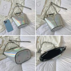 Small Bucket Handbag Pu Leather Tote Crossbody Bag