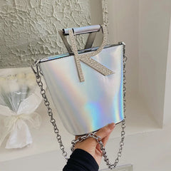 Small Bucket Handbag Pu Leather Tote Crossbody Bag