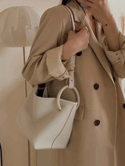 Women's Bucket Shoulder Bag Pu Leather Handbag Crossbody Tote