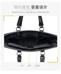 Men's Leather Business Briefcase Laptop Shoulder Bag