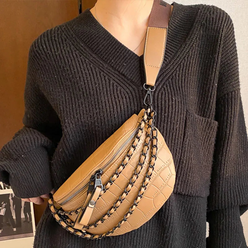Stone Pattern Women Waist Bag Phone Pack Purse Fanny Pack Waist Pack