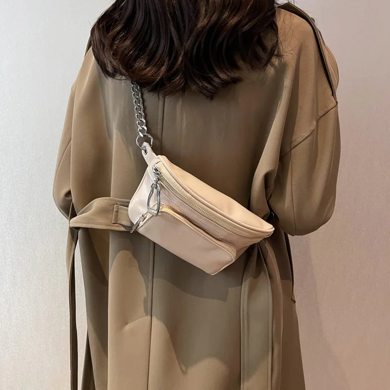 Chain Waist Chest Bag Phone Pack Women Crossbody Belt Bags