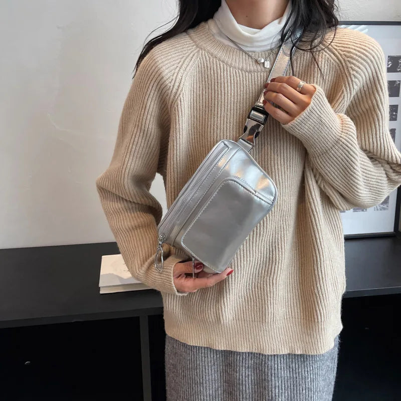 Chain Waist Chest Bag Phone Pack Women Crossbody Belt Bags
