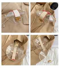 Clear Acrylic Diamonds Crossbody Bag Chain Shoulder Evening Party