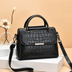 Crocodile Handle Bag Women Middle-aged Shoulder Tote Portable Handbag Purse