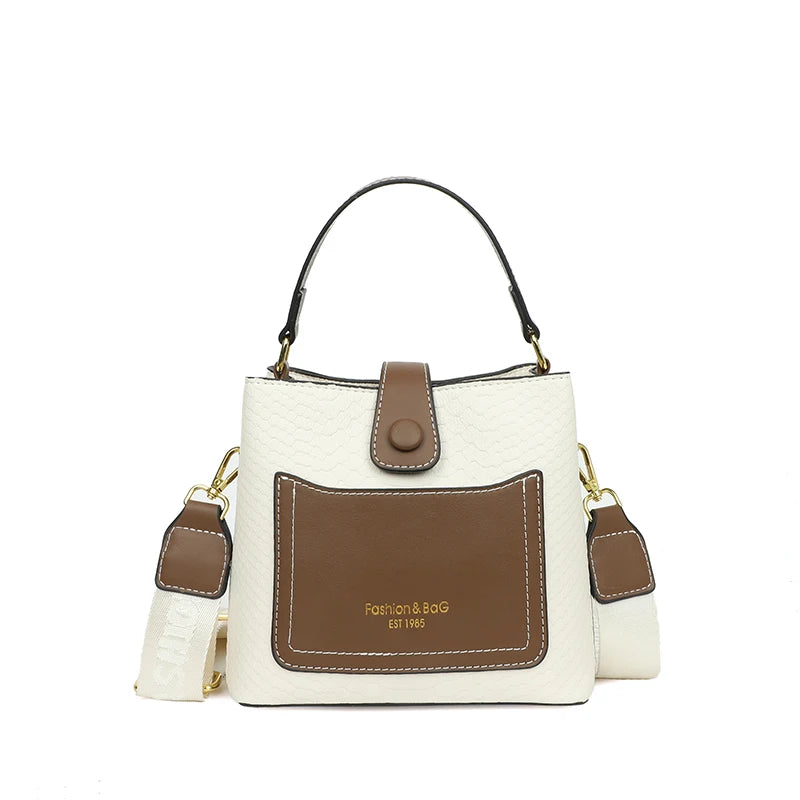 Crocodile Pattern Soft Leather Women's Bucket Bag