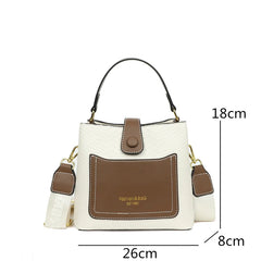 Crocodile Pattern Soft Leather Women's Bucket Bag