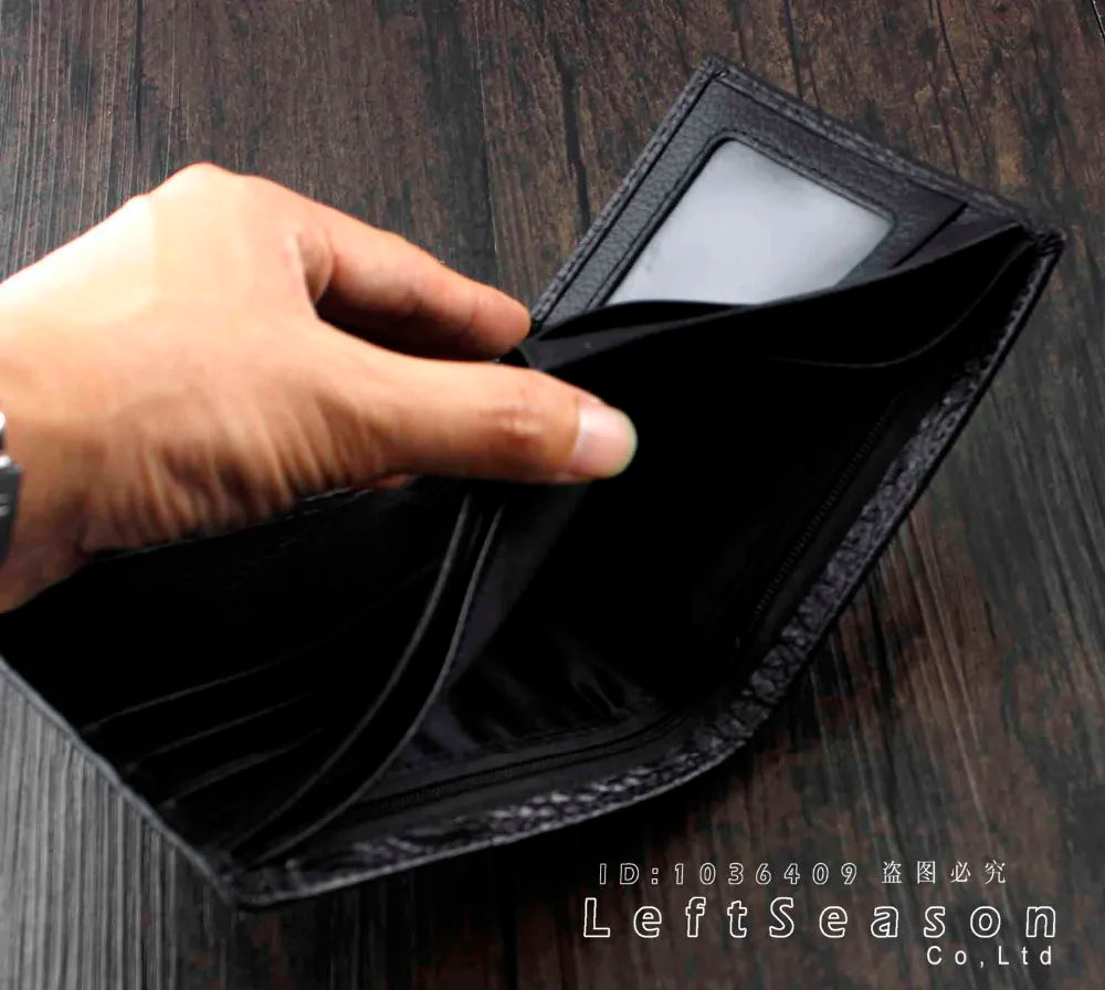 Crocodile Texture Leather Men's Short Wallet