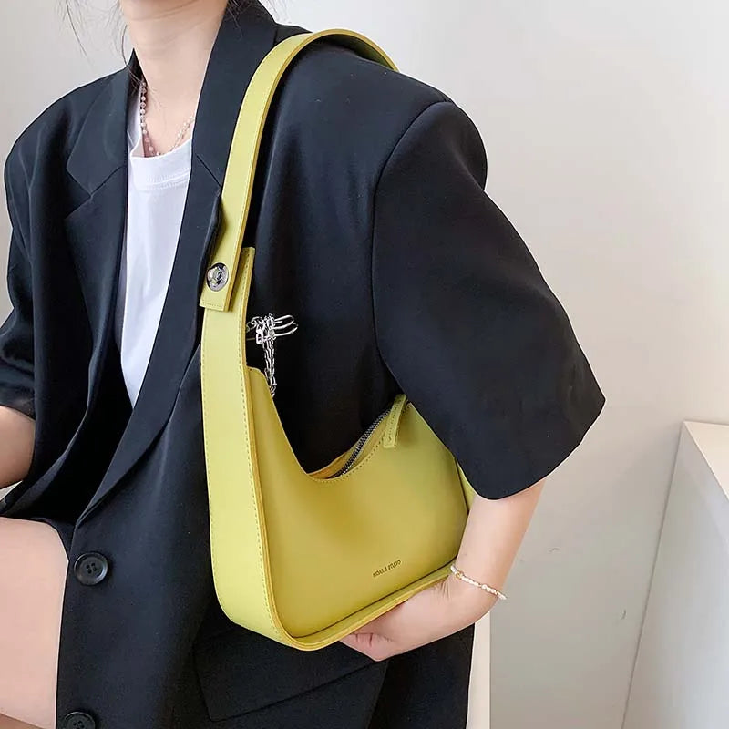 Leather Lemon Shoulder Bag Women Casual Satchel Crossbody Bag