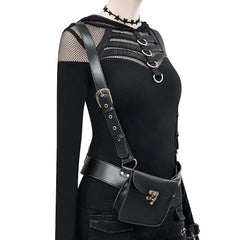 Punk Motorcycle PU Leather Retro Waist Bag Backpacks