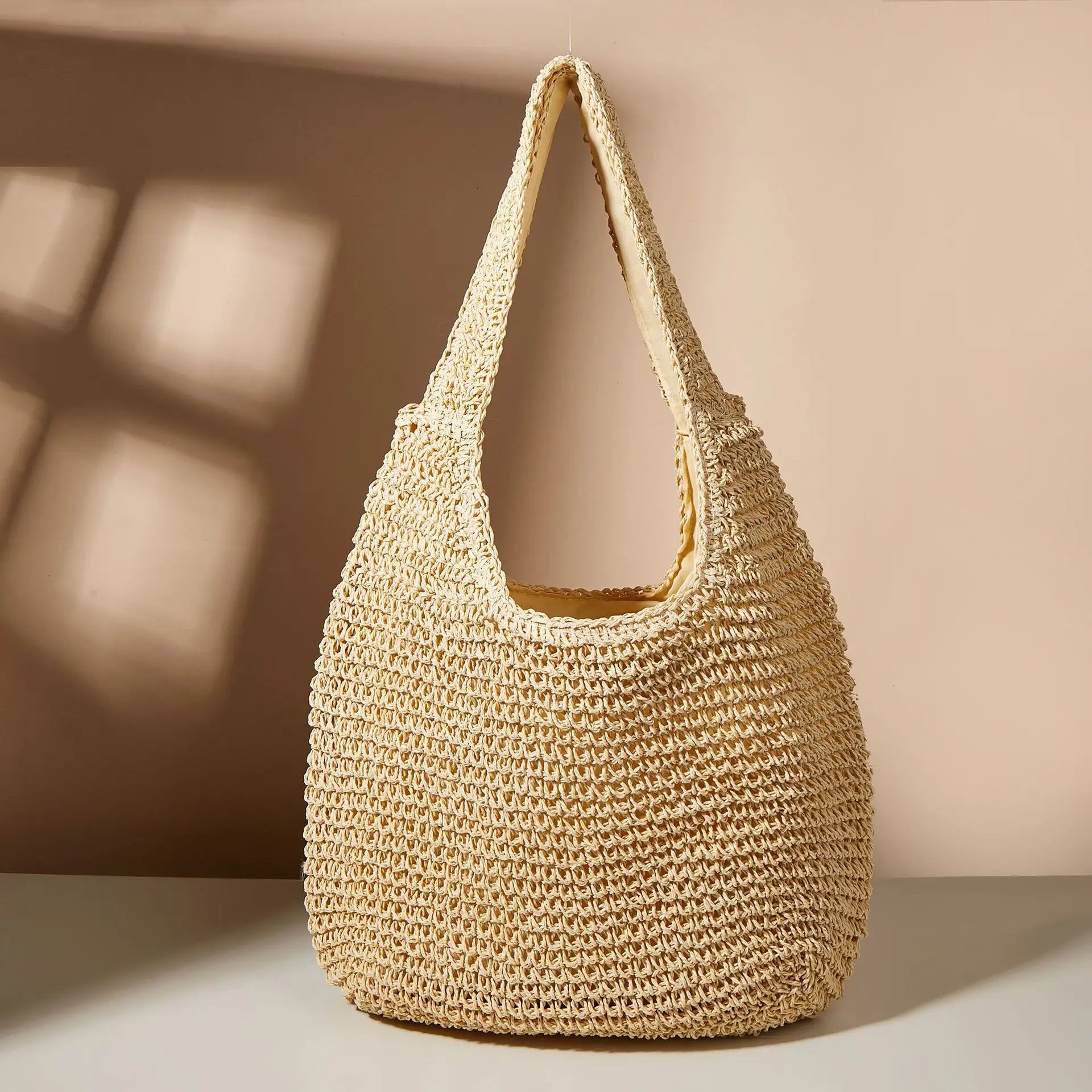 Handwoven Straw Beach Shoulder Bag Large Capacity Totes