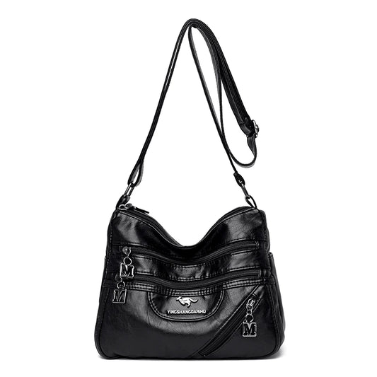 Women's Shoulder Bag Layer Pocket Messenger Handbag - Various Colors