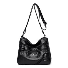 Women's Shoulder Bag Layer Pocket Messenger Handbag - Various Colors
