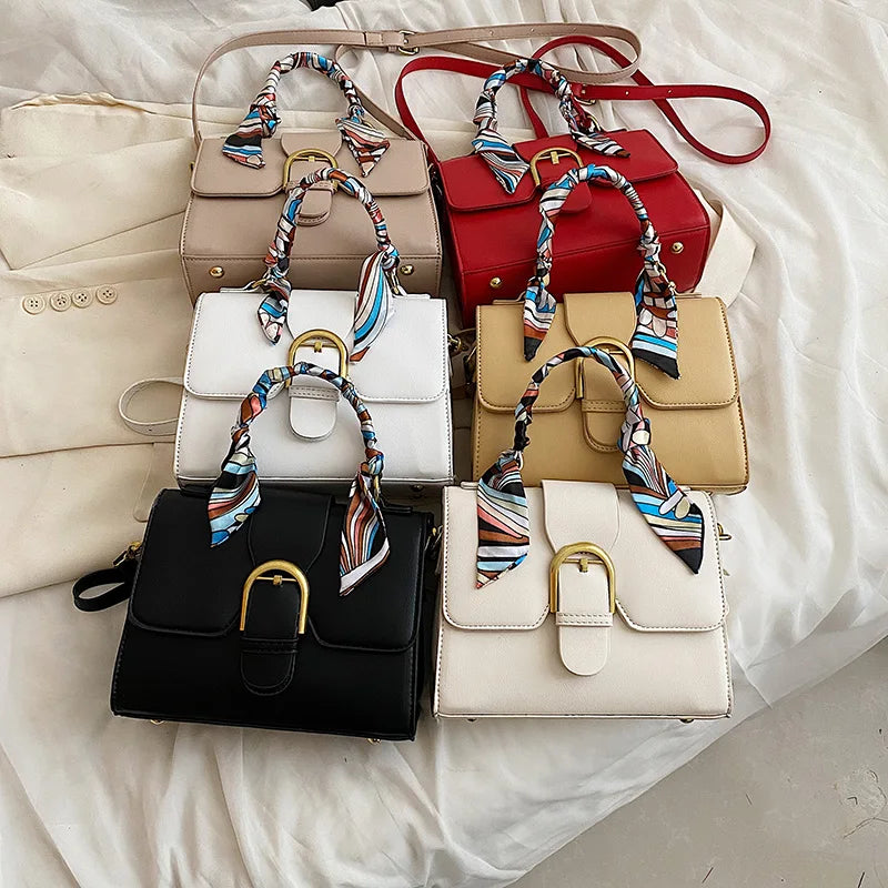 Women's Temperament Scarfs Handbag Beige Cross Body Bag