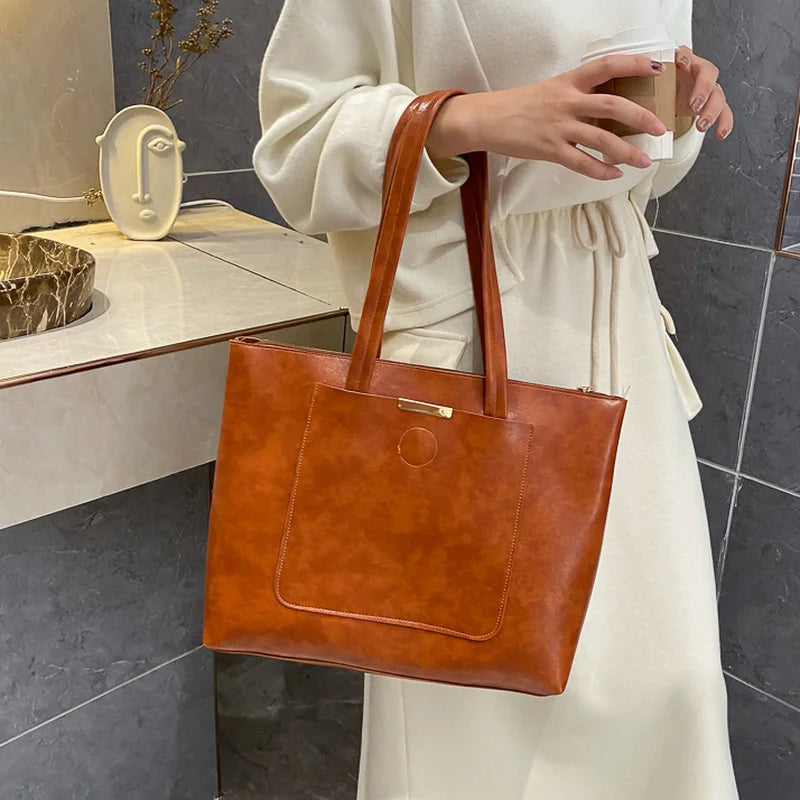 Shoulder Bags Women Trending Versatile All-match Tender Ladies OL Tote PU Leathe