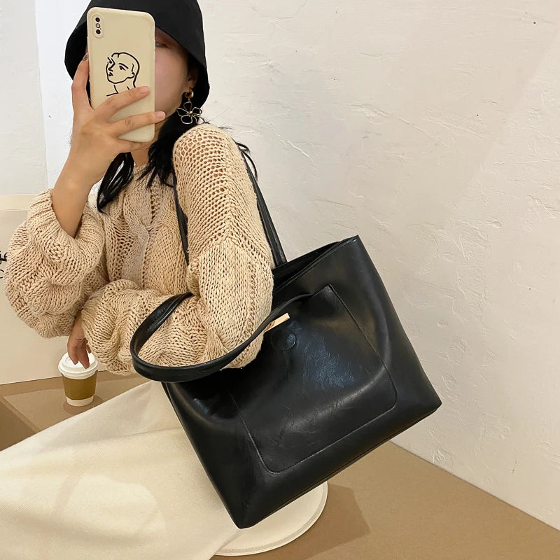 Shoulder Bags Women Trending Versatile All-match Tender Ladies OL Tote PU Leathe