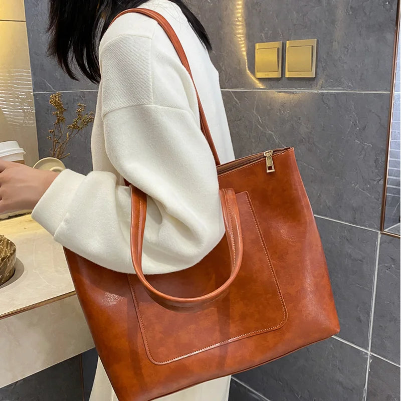 Shoulder Bags Women Trending Versatile All-match Tender Ladies OL Tote PU Leathe