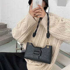 Texture High Ladies Ins Zipper Shoulder Bags Women