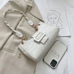 Texture High Ladies Ins Zipper Shoulder Bags Women