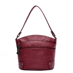 Vintage Soft PU Leather Women Messenger Bag Shoulder Zipper Lady Bag