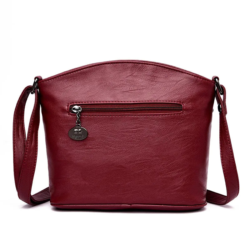 Vintage Soft PU Leather Women Messenger Bag Shoulder Zipper Lady Bag