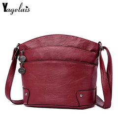 Vintage Soft PU Leather Women Messenger Bag Shoulder Zipper Lady Bag