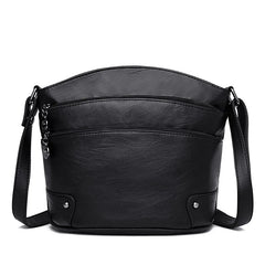 Vintage Soft PU Leather Women Messenger Bag Shoulder Zipper Lady Bag
