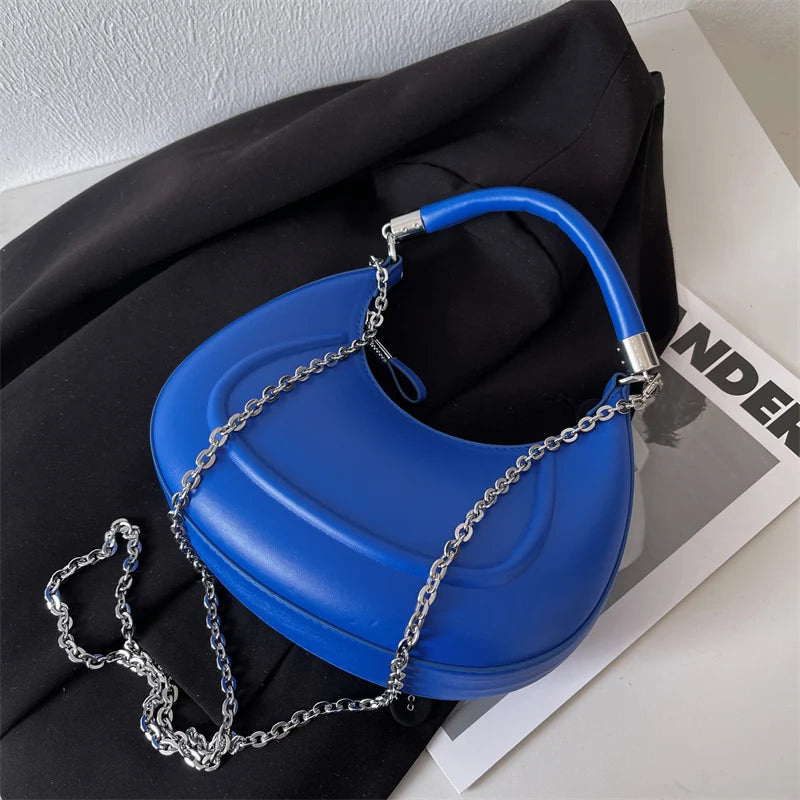 Vintage Leather Clutches Small Shoulder Bag Chain Crossbody Bag