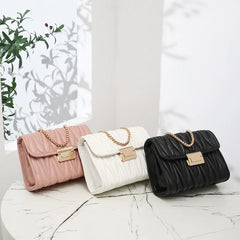 Women's Pink Leather Crossbody Shoulder Bag