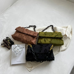 Women's Chain Shoulder Bag High Canvas Crossbody Tote