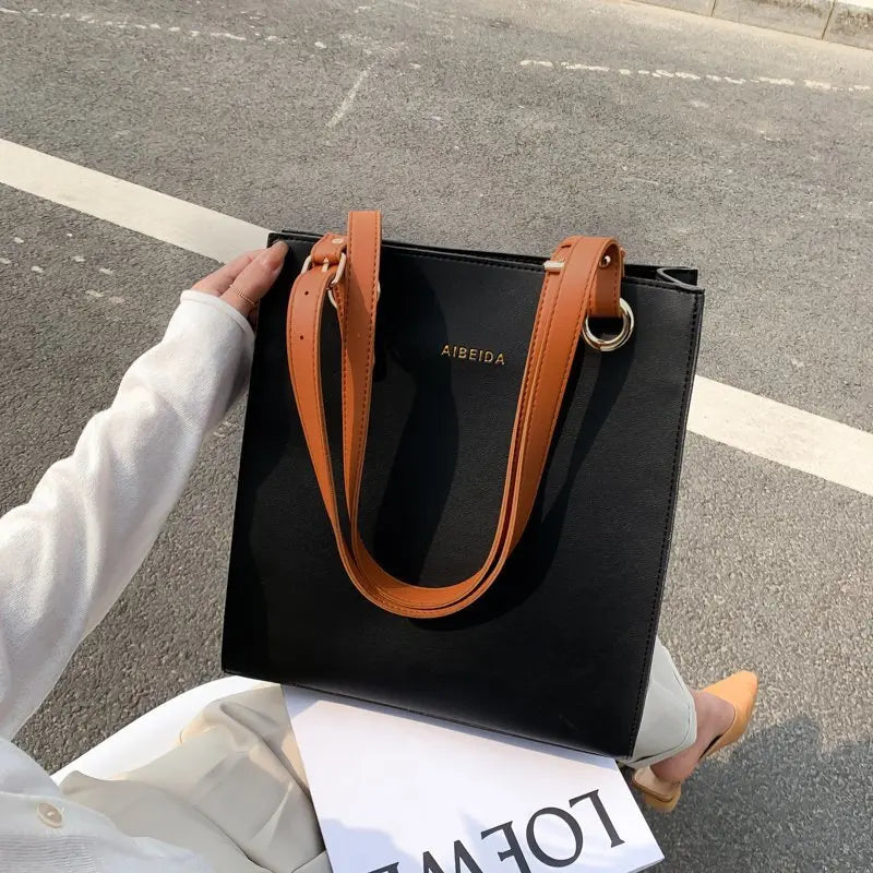 Women's Large Capacity Single Shoulder Bag PU Leather Tote