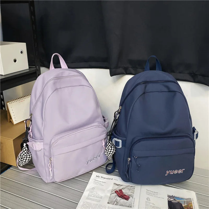 Large Capacity Women's Backpack for Girls Travel Outdoor Solid Color Bag
