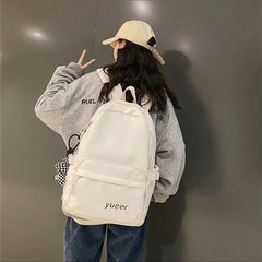 Large Capacity Women's Backpack for Girls Travel Outdoor Solid Color Bag