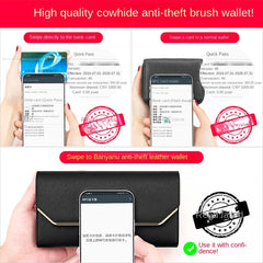 Women's Leather Long Wallet Thin Slim