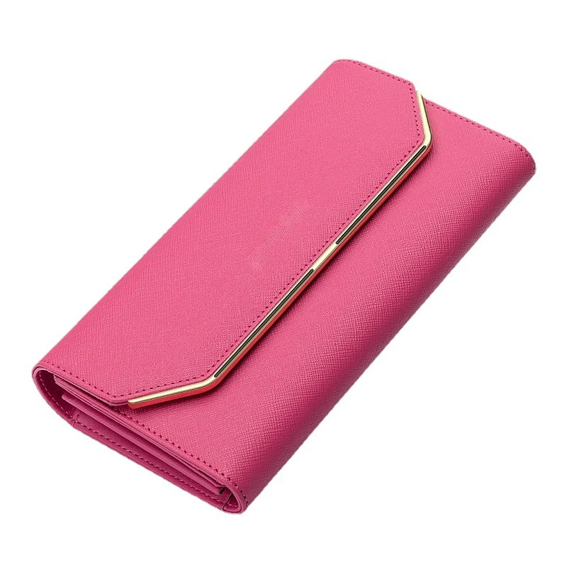 Women's Leather Long Wallet Thin Slim
