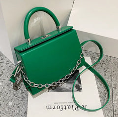 Box Shape Crossbody Bag PU Leather Handbag Women's Shoulder Bags