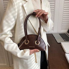 Women's Shoulder Bag Leather Chain Shell Zipper Crossbody Totes