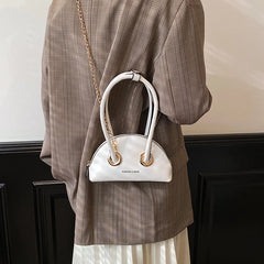 Women's Shoulder Bag Leather Chain Shell Zipper Crossbody Totes