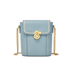 Small Chain Bucket Bag Leather Shoulder CrossBody Bag