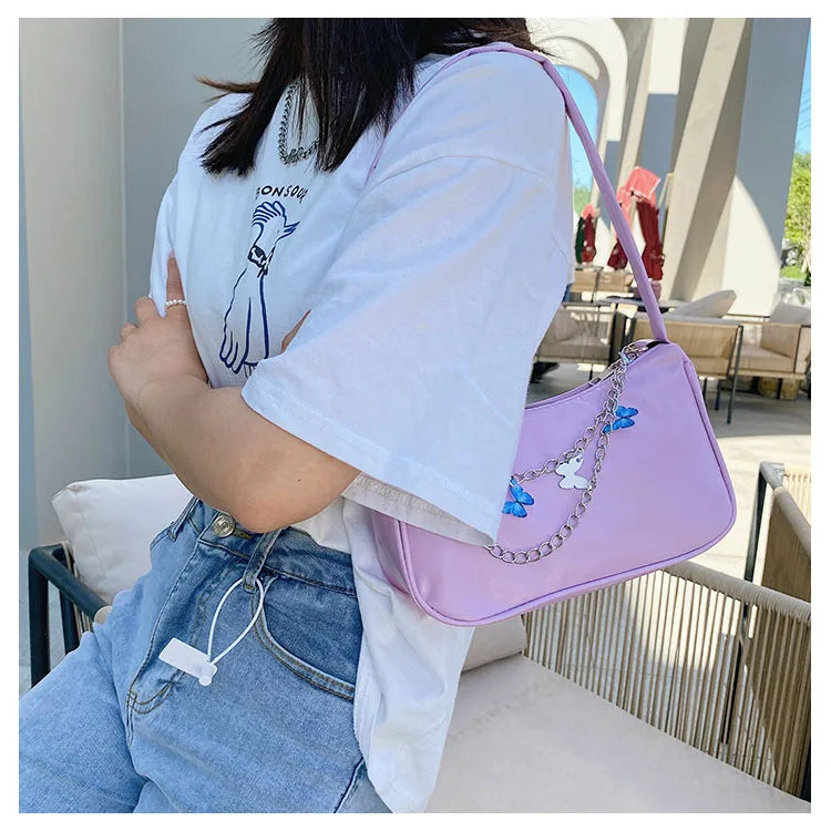 Butterfly Chain Handbag PU Leather Women's Shoulder Bag